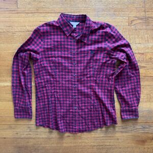 Brooks Brothers Plaid Button Down Shirt Long Sleeve Classic Fit Red Size 12